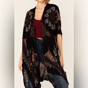Lovestitch Bohemian Black Floral Kimono